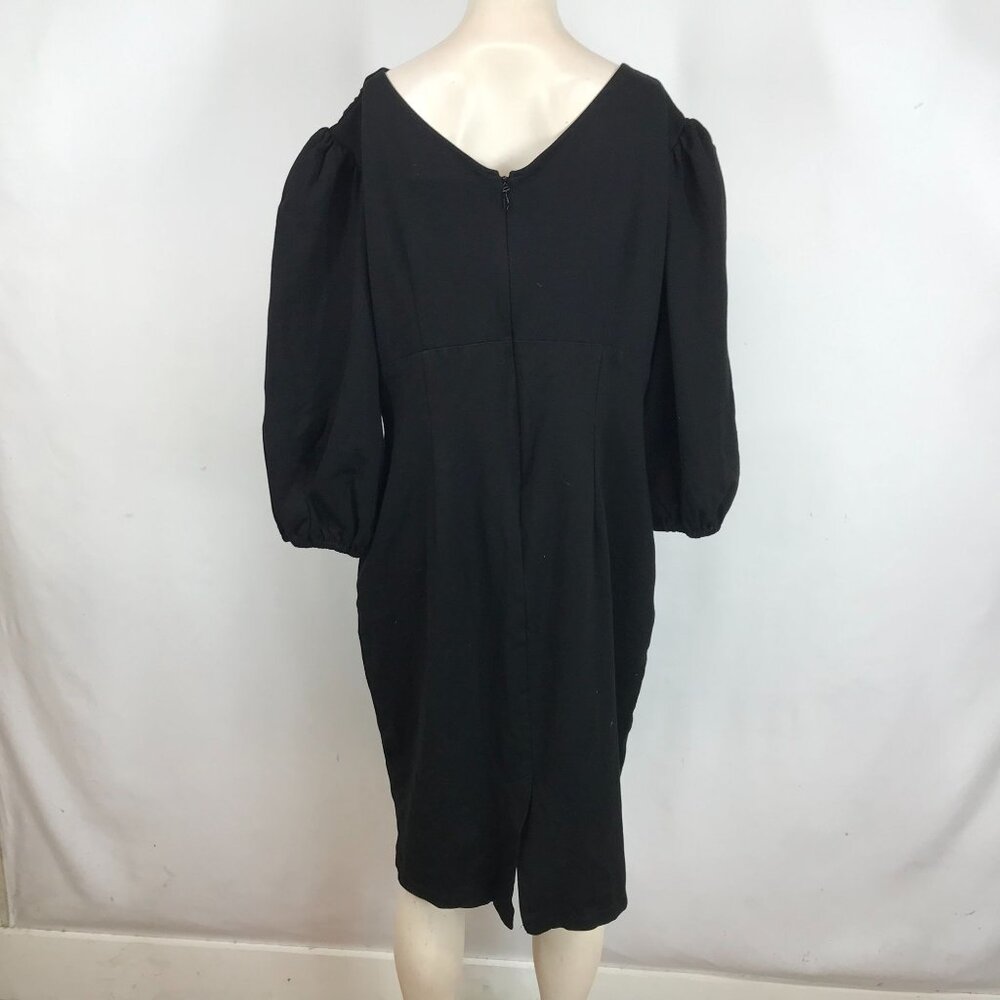 VIXEN MICHELINE PITT - WOMEN'S 3X -BLACK 3/4 LENGTH SLEEVE V NECK DRESS - Picture 5 of 8
